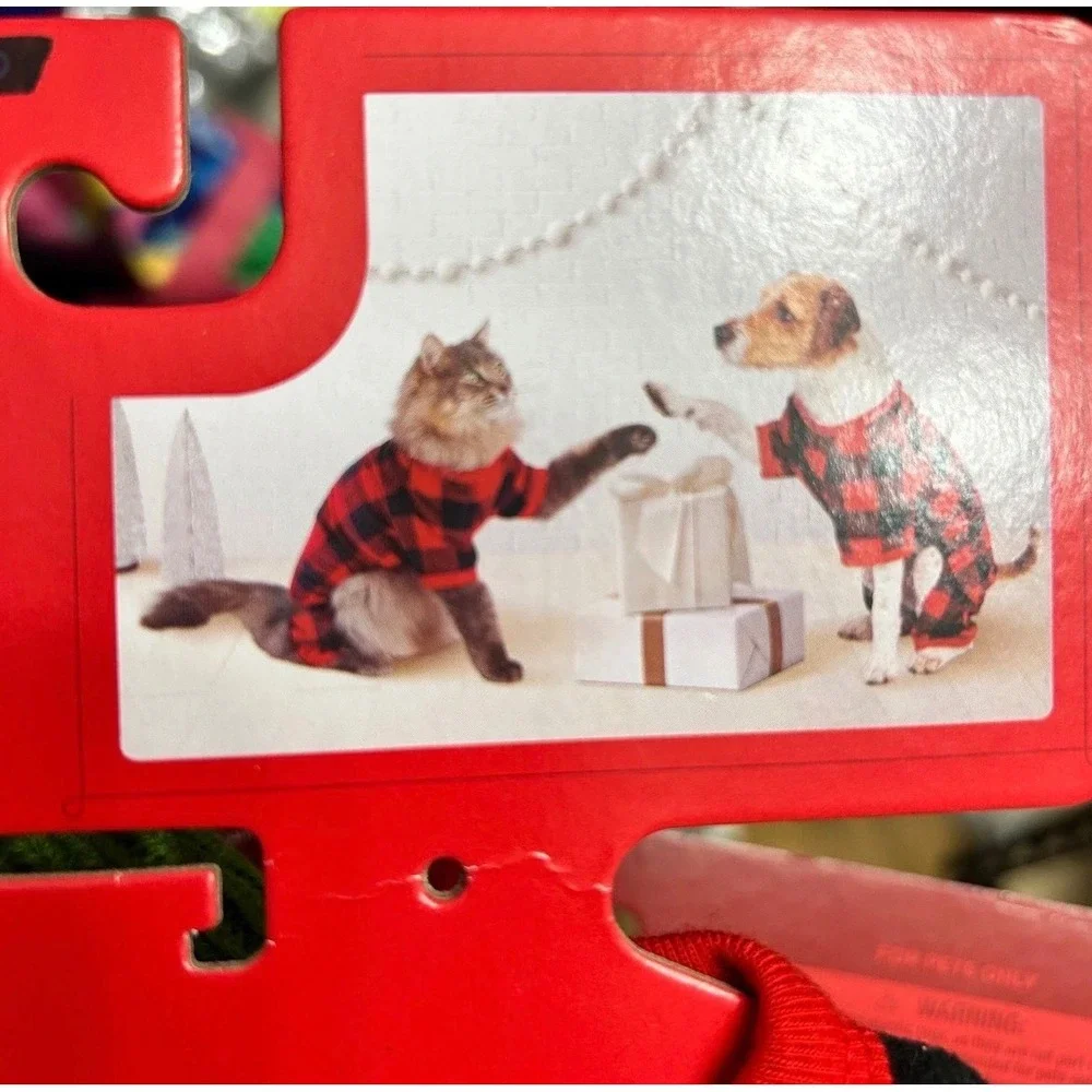 Wondershop Target Pet Pajamas Small Red Black Buffalo Plaid Christmas Dog PJs